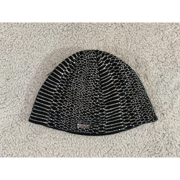 Harley Davidson Black and White Beanie Hat Attire Snakeskin Design One Size - Picture 1 of 12